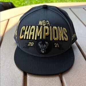 Milwaukee Bucks NBA Champions 2021 Black and Gold Cap